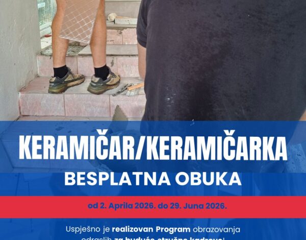 BESPLATNA OBUKA ZA ZANIMANJA KERAMIČAR/KERAMIČARKA