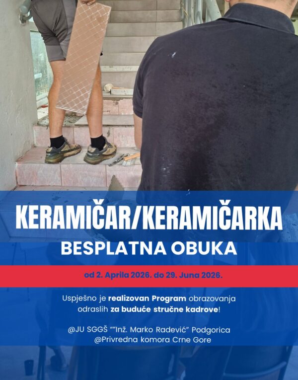 BESPLATNA OBUKA ZA ZANIMANJA KERAMIČAR/KERAMIČARKA